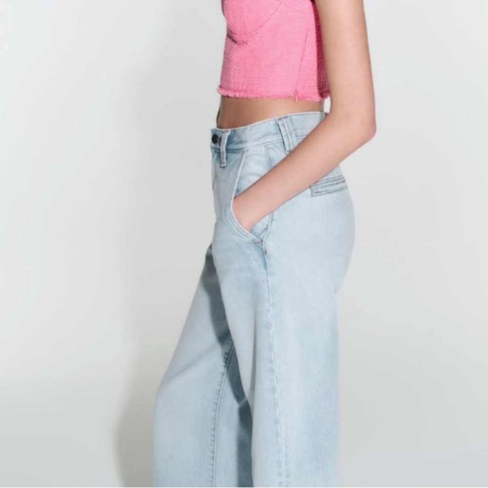 Zara ZW Denim Chino Pants 7513/056 size 6 - Picture 5 of 10
